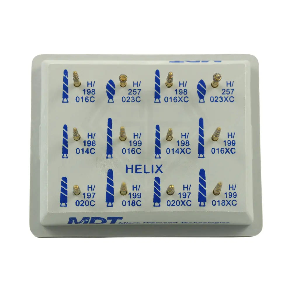 Helix Spiral Gold & Diamond Bur Kits Clinical -12 Burs per box l Global Burs