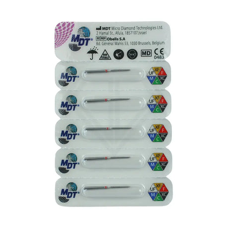 Fg Diamond Beveled Cylinder 886 Burs - 5Pcs per pack ⌀0.12 mm x 10.0 mm / Fine l Global Burs