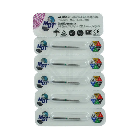 Fg Diamond Beveled Cylinder 886 Burs - 5Pcs per pack ⌀0.14 mm x 10.0 mm / Coarse l Global Burs