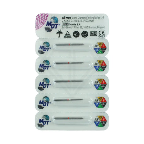 Fg Diamond Beveled Cylinder 886 Burs - 5Pcs per pack ⌀0.16 mm x 10.0 mm / Fine l Global Burs