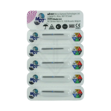 Fg Diamond End Cutting Cylinder 839 Burs - 5Pcs per pack ⌀0.16 mm x 1.5  mm / Medium l Global Burs