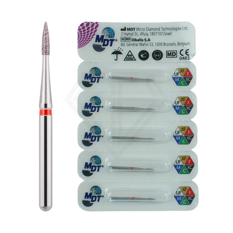 Fg Diamond Flame Needle Short Head 889 Burs - 5Pcs per packl Global Burs