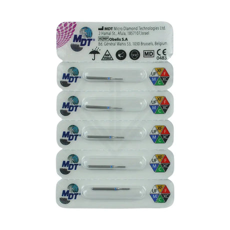Fg Diamond Flat End Cylinder 835 Burs - 5Pcs per pack ⌀0.08 mm x 4.0 mm / Medium l Global Burs