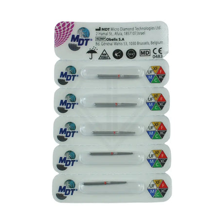 Fg Diamond Flat End Taper 847 Burs - 5Pcs per pack ⌀0.16 mm x 8.0 mm / Fine l Global Burs