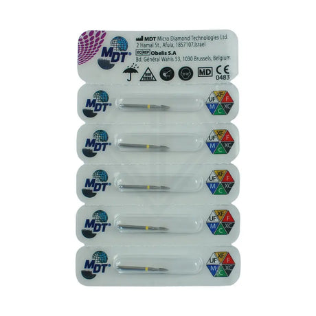 Fg Diamond Grenade Short Flame 390 Burs - 5Pcs per pack ⌀0.16 mm x 3.5 mm / Extra Fine l Global Burs