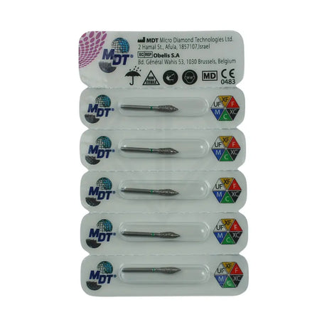 Fg Diamond Pointed Bud 899 Burs - 5Pcs per pack ⌀0.27 mm x 7.0 mm / Coarse l Global Burs