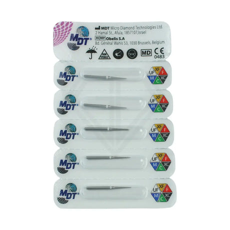 Fg Diamond Pointed Cone 858 Burs - 5Pcs per pack ⌀0.14 mm x 8.0 mm / Ultra Fine l Global Burs