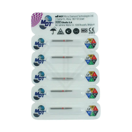 Fg Diamond Round Edge Taper 846Kr Burs - 5Pcs per pack ⌀0.16 mm x 6.0 mm / Fine l Global Burs