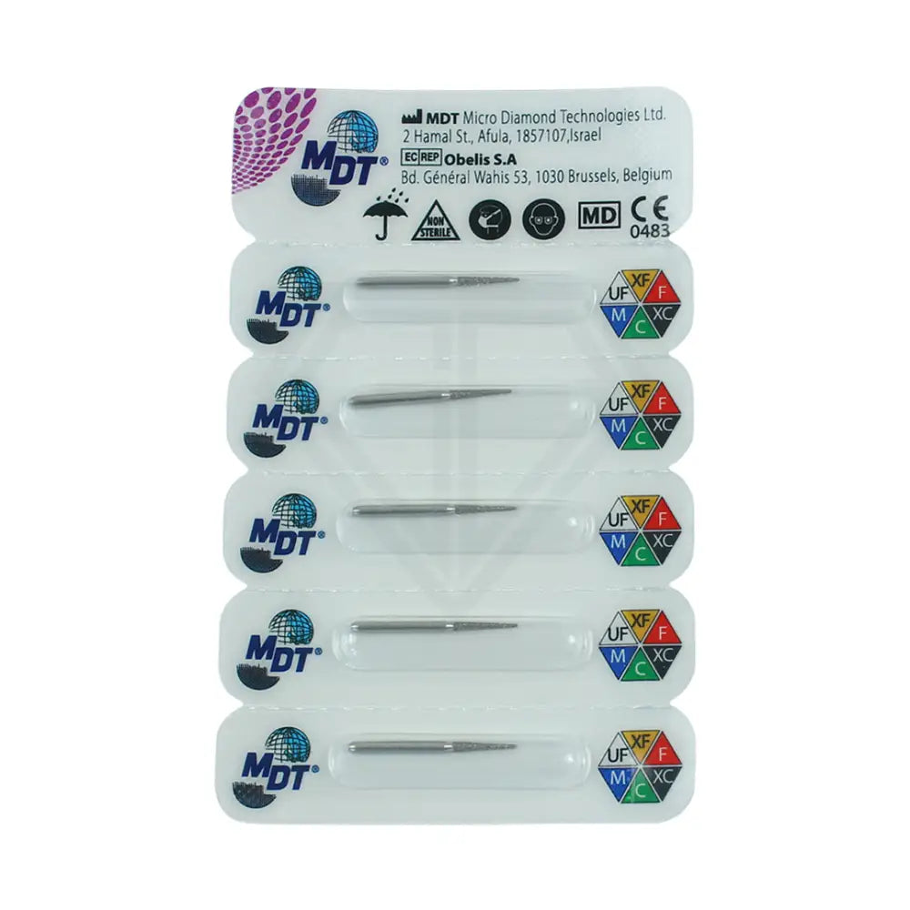 Fg Diamond Round Edge Taper 847Kr Burs - 5Pcs per pack ⌀0.14 mm x 7.9 mm / Medium l Global Burs