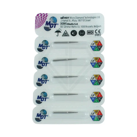 Fg Diamond Round Edge Taper 847Kr Burs - 5Pcs per pack ⌀0.14 mm x 7.9 mm / Medium l Global Burs