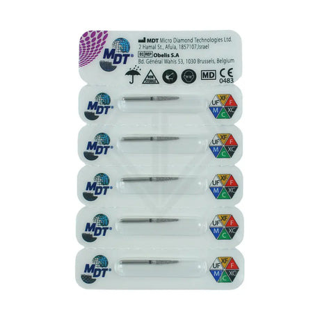 Fg Diamond Round Edge Taper 847Kr Burs - 5Pcs per pack ⌀0.18 mm x 7.9 mm / Extra Coarse l Global Burs