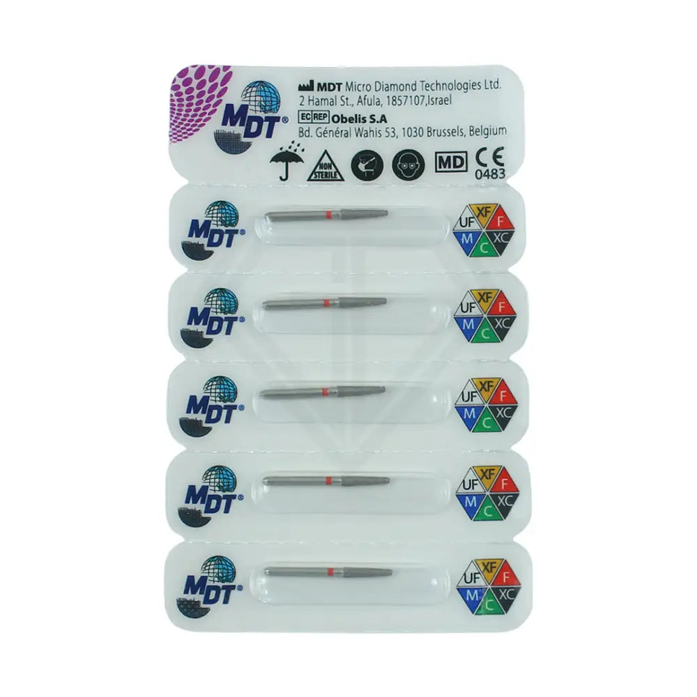Fg Diamond Round Edge Taper 847Kr Burs - 5Pcs per pack ⌀0.20 mm x 7.9 mm / Fine l Global Burs