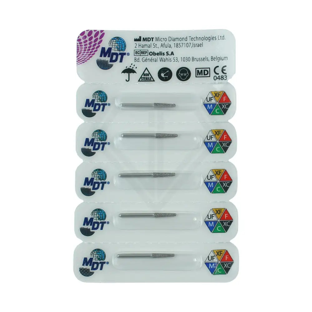 Fg Diamond Round Edge Taper 847Kr Burs - 5Pcs per pack ⌀0.20 mm x 7.9 mm / Medium l Global Burs