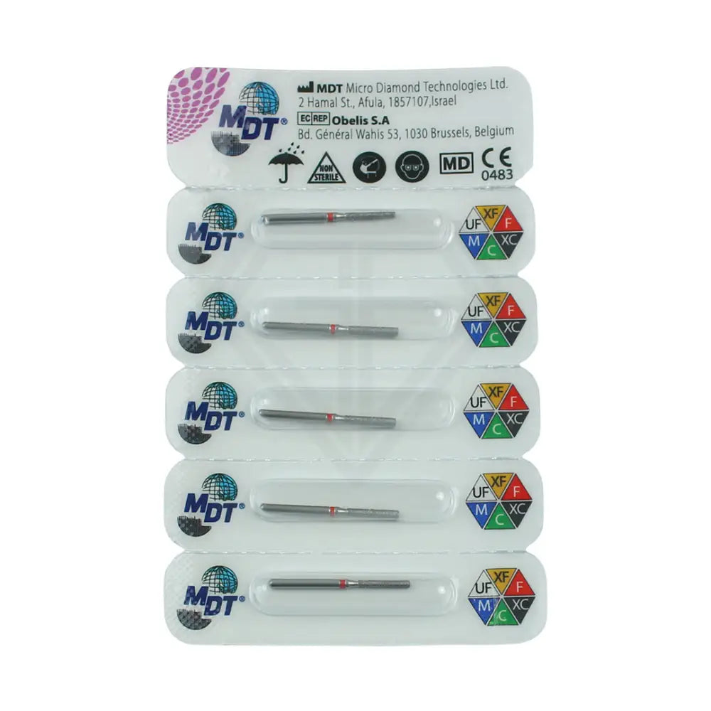 Fg Diamond Short Round Edge Cylinder 837Kr Burs - 5Pcs per pack ⌀0.14 mm x 8.0 mm / Fine l Global Burs