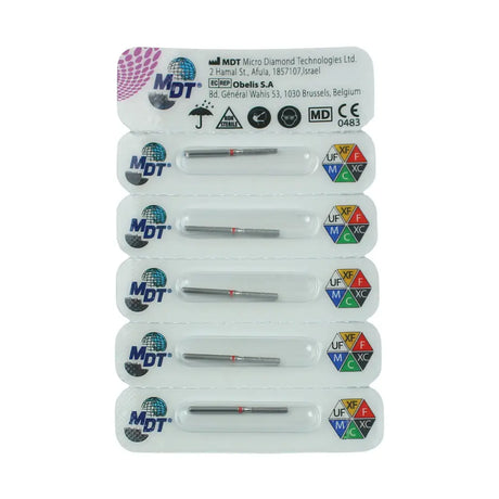 Fg Diamond Short Round Edge Cylinder 837Kr Burs - 5Pcs per pack ⌀0.14 mm x 8.0 mm / Fine l Global Burs