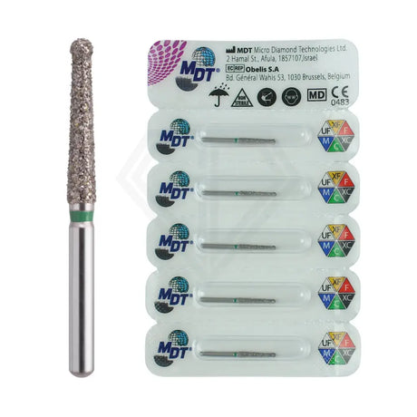 Fg Endo Pointed Cone W/ Rounded Coated Tip Burs - 5Pcs