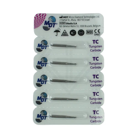 Ra Carbide Operative Round Burs - 5Pcs ⌀0.18 X 1.6Mm